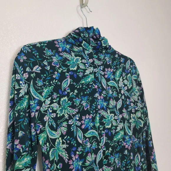 Isabel Marant Étoile Jewel Green Floral Turtleneck Blouse | Women’s Size 4 Light - Picture 11 of 11
